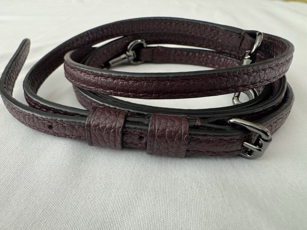 Coach Oxblood Leather Adjustable Crossbody Replacement Strap Burgundy Gunmetal